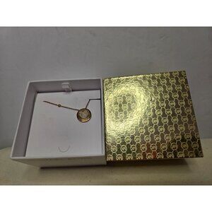 Michael Kors Rhinestone Pave Rose Gold Tone Heart Necklace